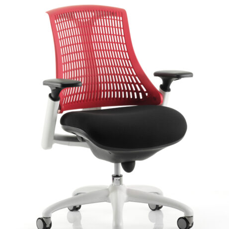Flex Medium Back White Frame Task Operator Office Chair with Arms