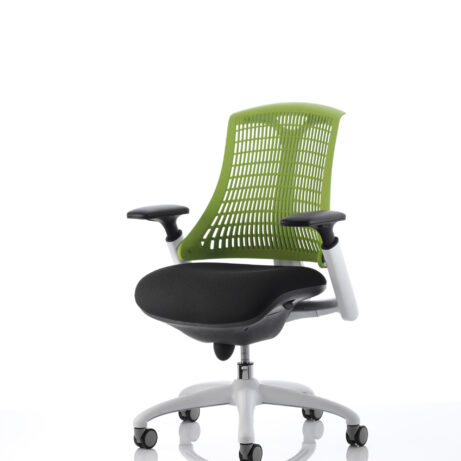 Flex Medium Back White Frame Task Operator Office Chair with Arms