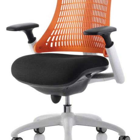 Flex Medium Back White Frame Task Operator Office Chair with Arms