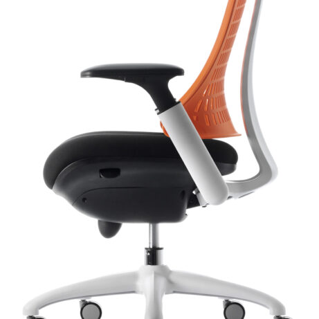 Flex Medium Back White Frame Task Operator Office Chair with Arms