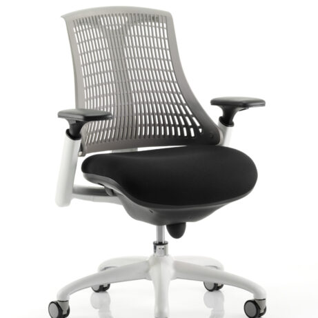 Flex Medium Back White Frame Task Operator Office Chair with Arms