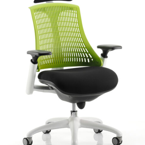 Flex Medium Back White Frame Task Operator Office Chair with Arms