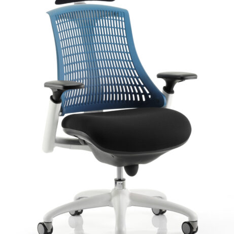 Flex Medium Back White Frame Task Operator Office Chair with Arms