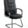Moore Deluxe High Back Black Cantilever Visitor Chair with Arms in black fabric finish.