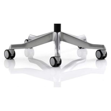 Zure High Back White Shell Executive Office Chair base with silver finish and rolling casters, designed for stability and mobility.