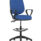 Eclipse Plus II Task Operator Chair in blue fabric with matching back, featuring a hi-rise draughtsman kit and armrests.