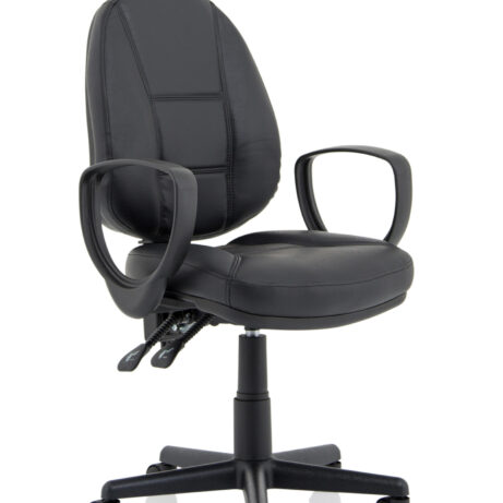 Jackson Medium Back Black Leather Task Operator Office Chair