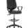 Eclipse Plus II Task Operator Chair in black leather, featuring a matching back and hi-rise draughtsman kit.