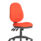 Eclipse Plus XL High Back Task Operator Chair in Bespoke Tabasco Orange, with no arms and adjustable features.