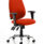 Lisbon Medium Back Task Operator Office Chair in Bespoke Tabasco Orange with height adjustable arms and chrome base.