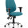 Lisbon Medium Back Task Operator Office Chair, Bespoke Maringa Teal fabric, with height adjustable arms and chrome base.