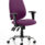 Lisbon Medium Back Task Operator Office Chair in Bespoke Tansy Purple with height adjustable arms and chrome base.