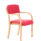 Madrid Wooden Frame Visitor Chair with Arms in Bespoke Bergamot Cherry colour and upholstered pink fabric seat.