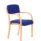 Madrid Wooden Frame Visitor Chair with Arms in Bespoke Stevia Blue fabric and natural wood finish.
