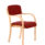 Madrid Wooden Frame Visitor Chair with Arms in Bespoke Ginseng Chilli upholstery and natural wood finish.