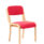 Madrid Wooden Frame Visitor Chair in Bespoke Bergamot Cherry with no arms and a red fabric seat.