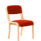 Madrid Wooden Frame Visitor Chair, bespoke Tabasco orange upholstery, without arms. Elegant design with natural wooden frame.