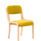 Madrid Wooden Frame Visitor Chair, bespoke Senna Yellow upholstery, no arms, curved wooden frame.