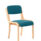 Madrid Wooden Frame Visitor Chair with Bespoke Maringa Teal upholstery, featuring a sleek design and no arms.
