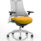 Flex Medium Back White Frame Task Operator Office Chair with Arms