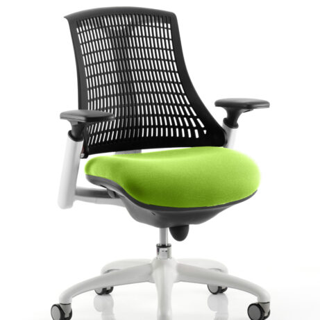 Flex Medium Back White Frame Task Operator Office Chair with Arms