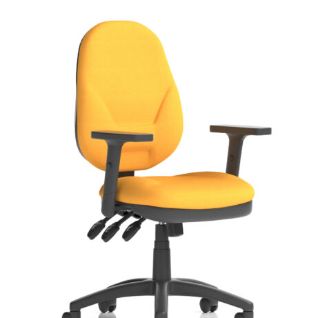 Eclipse Plus XL High Back Task Office Chair in Bespoke Senna Yellow with height adjustable arms.