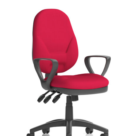 Eclipse Plus XL High Back Task Operator Chair in Bespoke Bergamot Cherry with Loop Arms and black base.