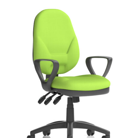 Eclipse Plus XL High Back Task Operator Office Chair in Bespoke Myrrh Green with loop arms.