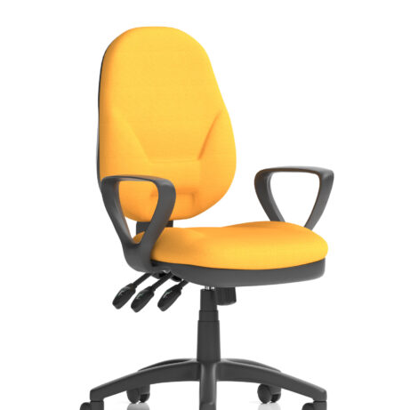 Eclipse Plus XL High Back Task Operator Chair in bespoke Senna Yellow with loop arms and a black base.