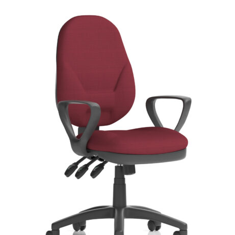 Eclipse Plus XL High Back Task Operator Chair with loop arms in Bespoke Ginseng Chilli fabric.