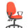 Eclipse Plus XL High Back Task Operator Chair, Bespoke Tabasco Orange, with loop arms and adjustable height.