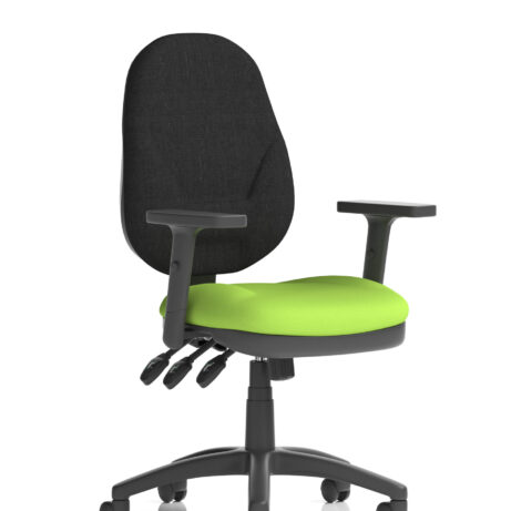 Eclipse Plus XL High Back Task Operator Office Chair in Bespoke Myrrh Green with height adjustable arms.