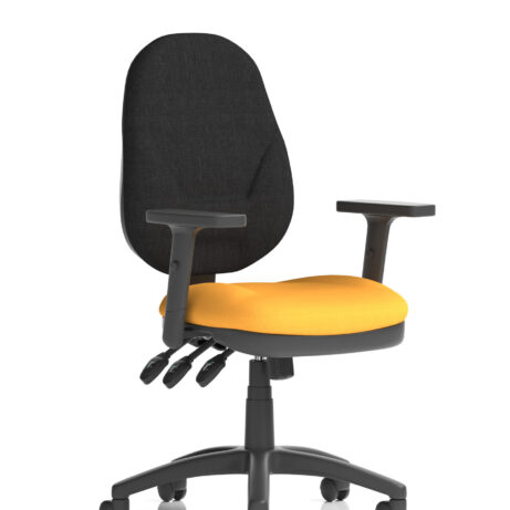 Eclipse Plus XL High Back Task Office Chair in Bespoke Senna Yellow with height adjustable arms.