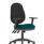 Eclipse Plus XL High Back Task Operator Chair, bespoke Maringa teal fabric seat, with height adjustable arms.