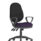 Eclipse Plus XL High Back Task Operator Chair with loop arms in bespoke Tansy Purple and black fabric.