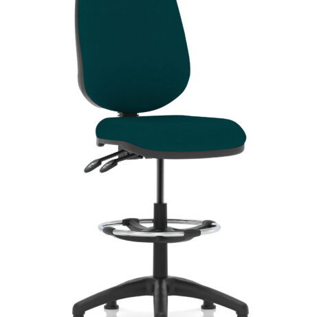 Eclipse Plus II Task Operator Office Chair in Bespoke Maringa Teal with matching back and Hi Rise Draughtsman Kit.