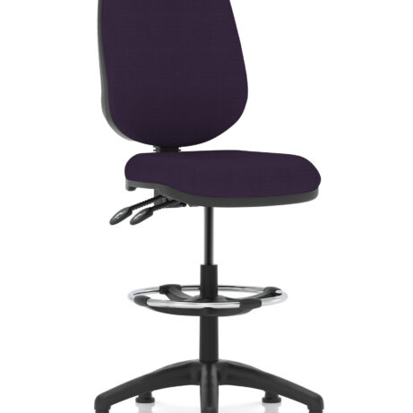 Eclipse Plus II Task Operator Office Chair, Bespoke Tansy Purple, with Hi Rise Draughtsman Kit and matching back colour.
