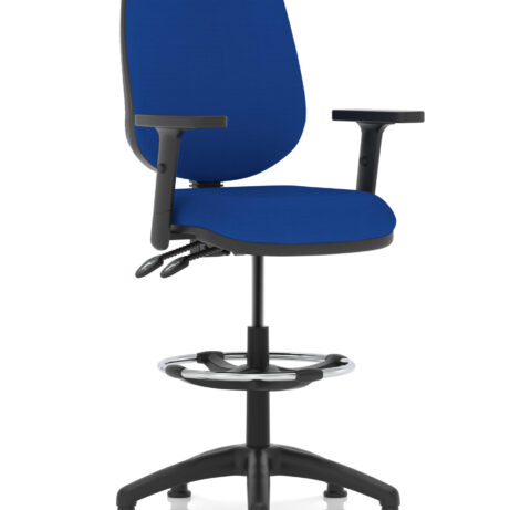 Eclipse Plus II Task Operator Chair in Bespoke Stevia Blue with Hi Rise Draughtsman Kit and matching back colour.