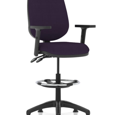 Eclipse Plus II Task Operator Chair in Bespoke Tansy Purple with Hi Rise Draughtsman Kit and matching back colour.