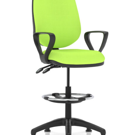 Eclipse Plus II Task Operator Chair in Bespoke Myrrh Green with matching coloured back and Hi Rise Draughtsman Kit.