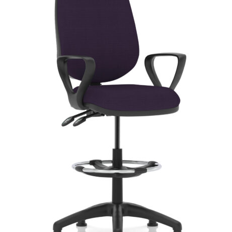 Eclipse Plus II Task Operator Office Chair in Bespoke Tansy Purple with matching back and hi-rise draughtsman kit.