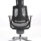 Zure High Back Black Shell Executive Office Chair with breathable mesh back, integrated headrest, ergonomic arms, and a silver base.