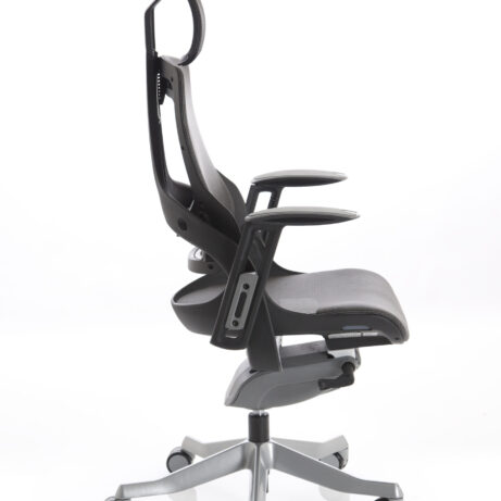 Zure High Back Black Shell Executive Office Chair with Arms featuring a breathable mesh back and ergonomic support.
