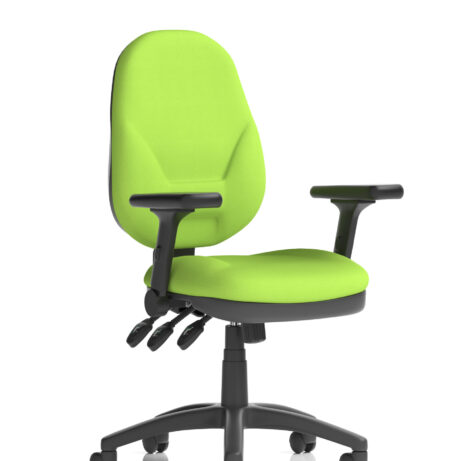 Eclipse Plus XL High Back Task Operator Chair in bespoke Myrrh Green with height adjustable and folding arms.