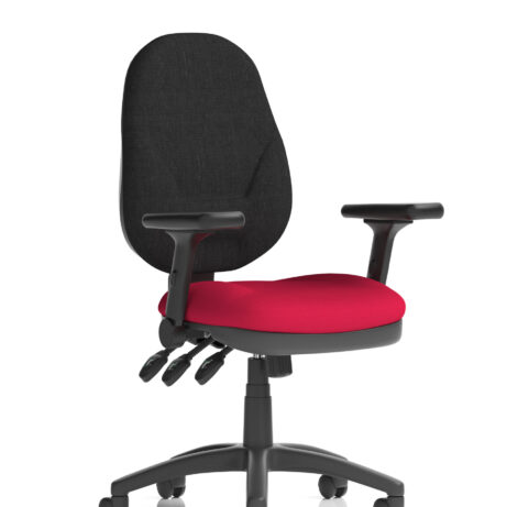 Eclipse Plus XL High Back Task Operator Chair in Bespoke Bergamot Cherry with height adjustable and folding arms.