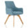 Carmen Grey Fabric Visitor Chair with wooden legs in Bespoke Quench colour. Modern design and comfortable armrests.