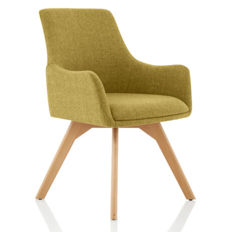 Carmen Grey Fabric Visitor Chair with wooden legs in Bespoke Spark colour. Modern design with comfortable armrests.