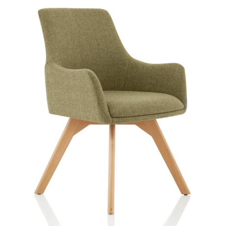 Carmen Grey Fabric Visitor Chair with Wooden Legs, Bespoke Wire colour, featuring a modern and comfortable design.