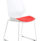 Florence Sled Chair with white frame and bespoke bergamot cherry fabric seat. Modern design for visitor areas.