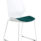 Florence Sled visitor chair with white frame and bespoke Maringa teal fabric seat.